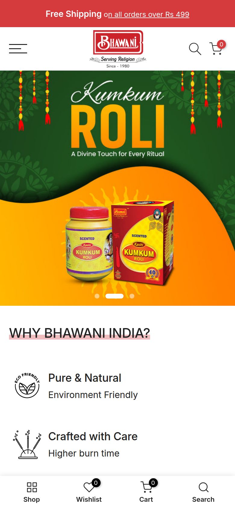 Bhawani India storefront on a phone