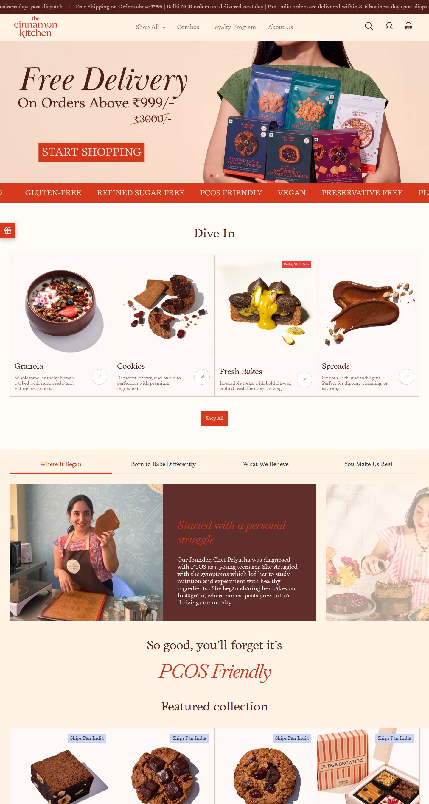 The Cinnamon Kitchen storefront below the fold