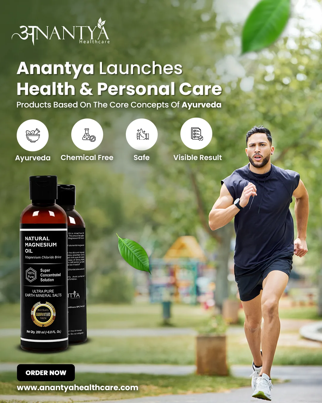 Magnesium oil ads, running and resting