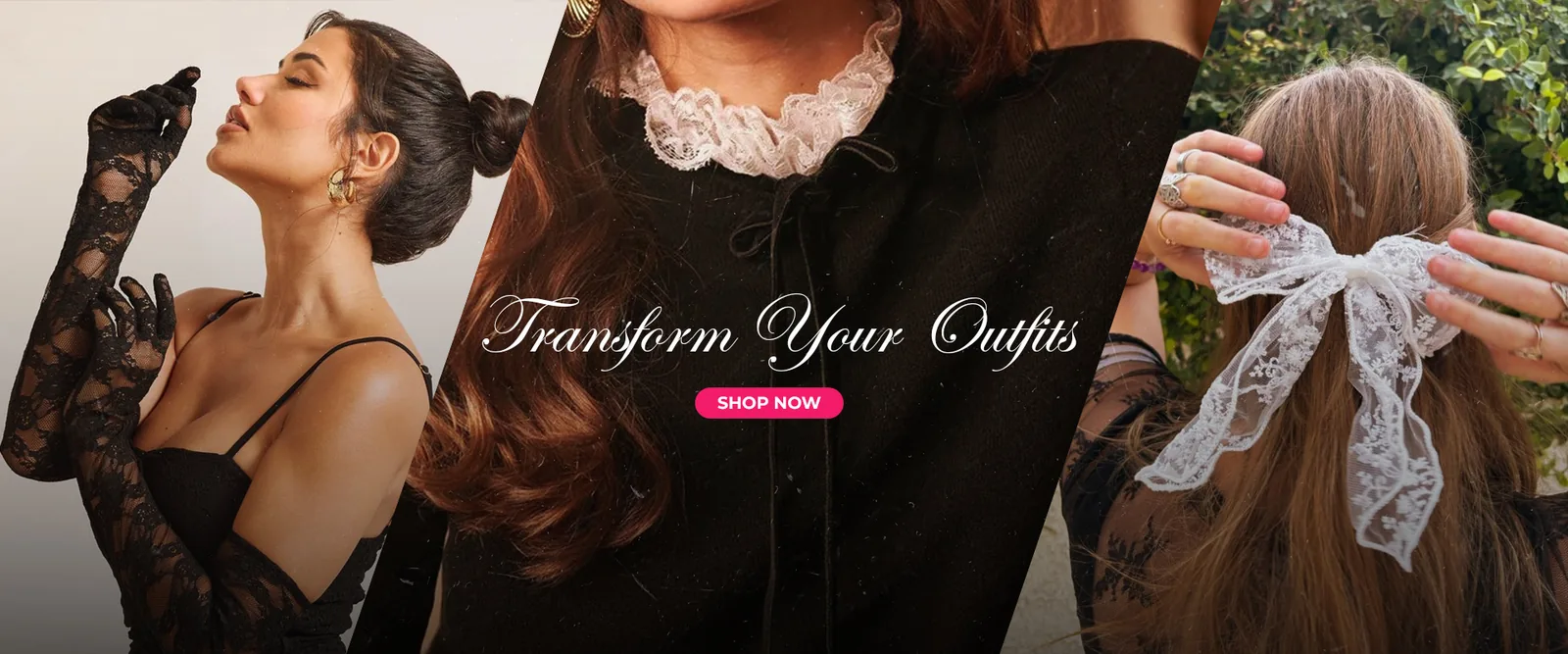 Website banners for a lace fashion store
