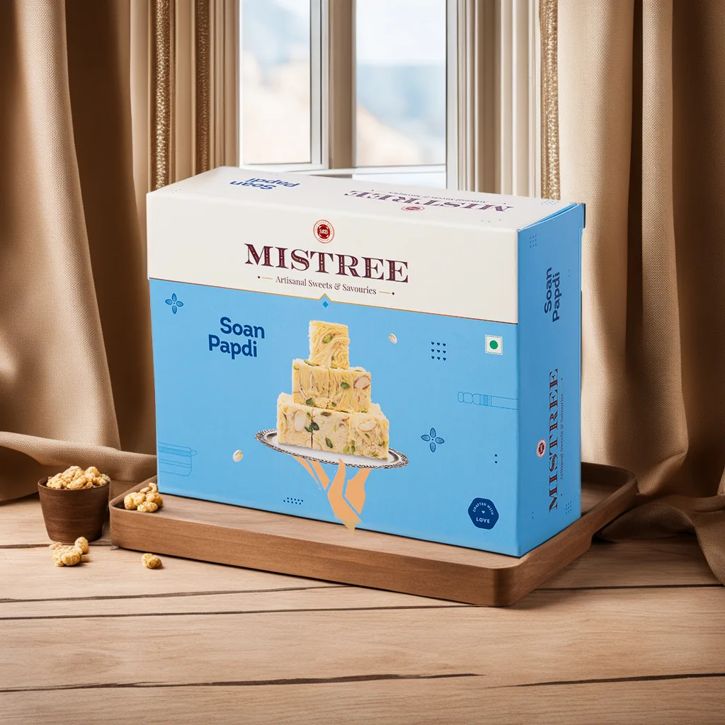 Soan papdi and soan cake boxes at home