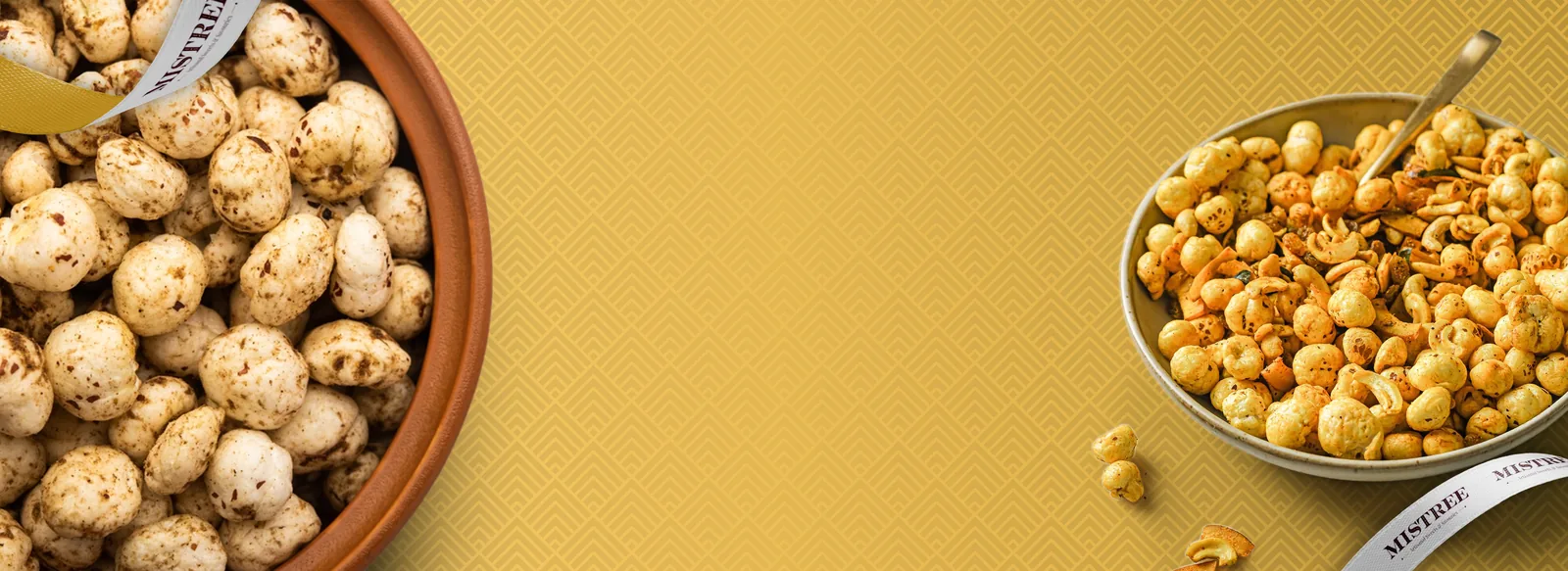 Website banners: makhana bowls and a Diwali tin