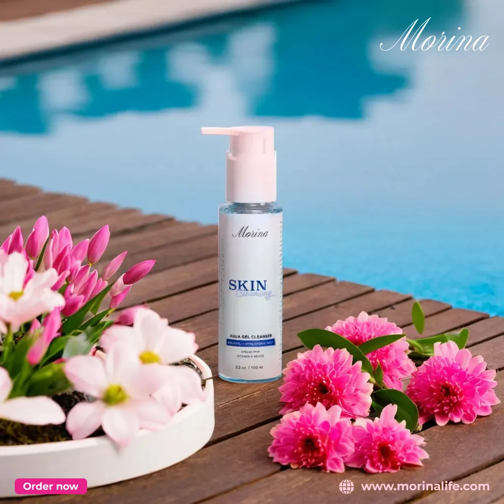Gel cleanser by a pool