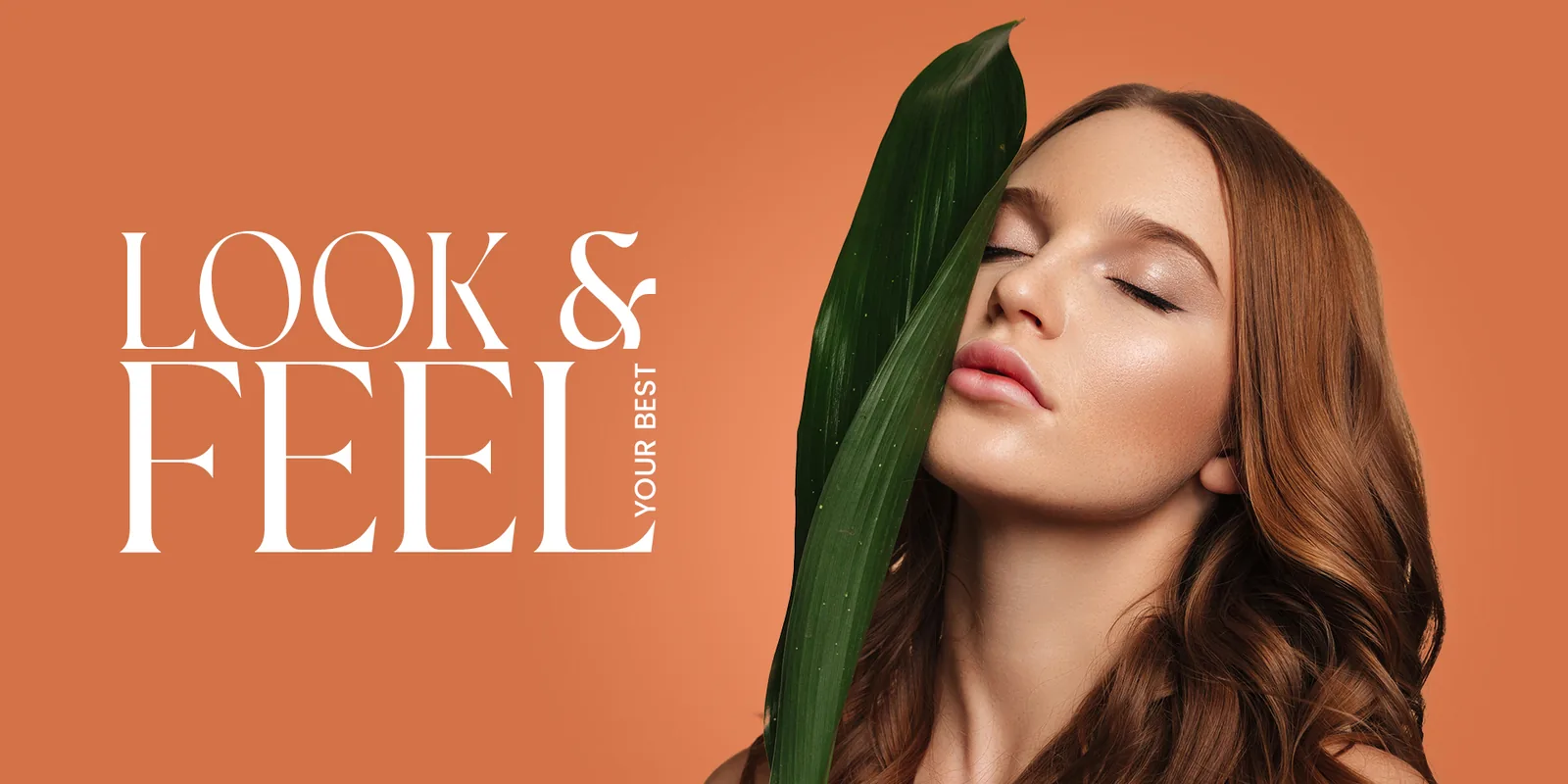 Beauty banners on terracotta