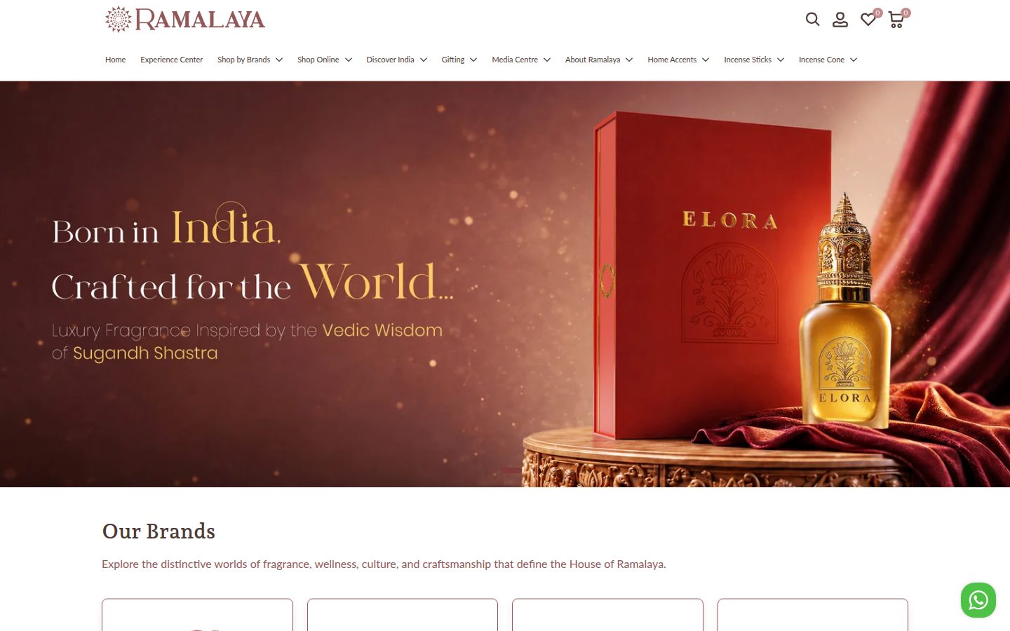 Ramalaya storefront homepage on desktop