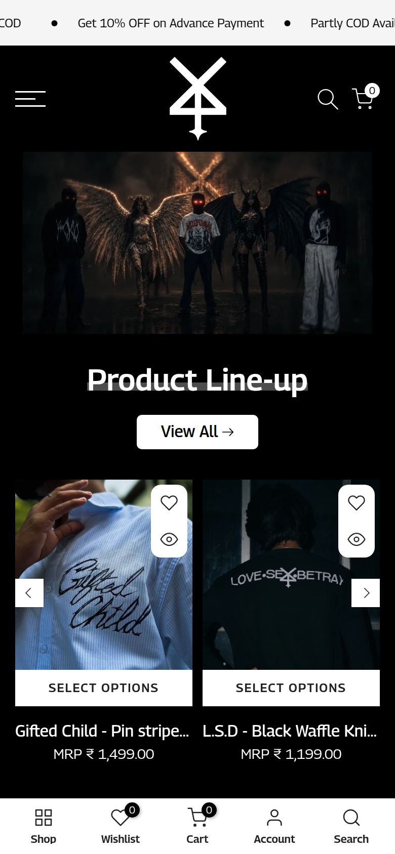 The Breed storefront on a phone
